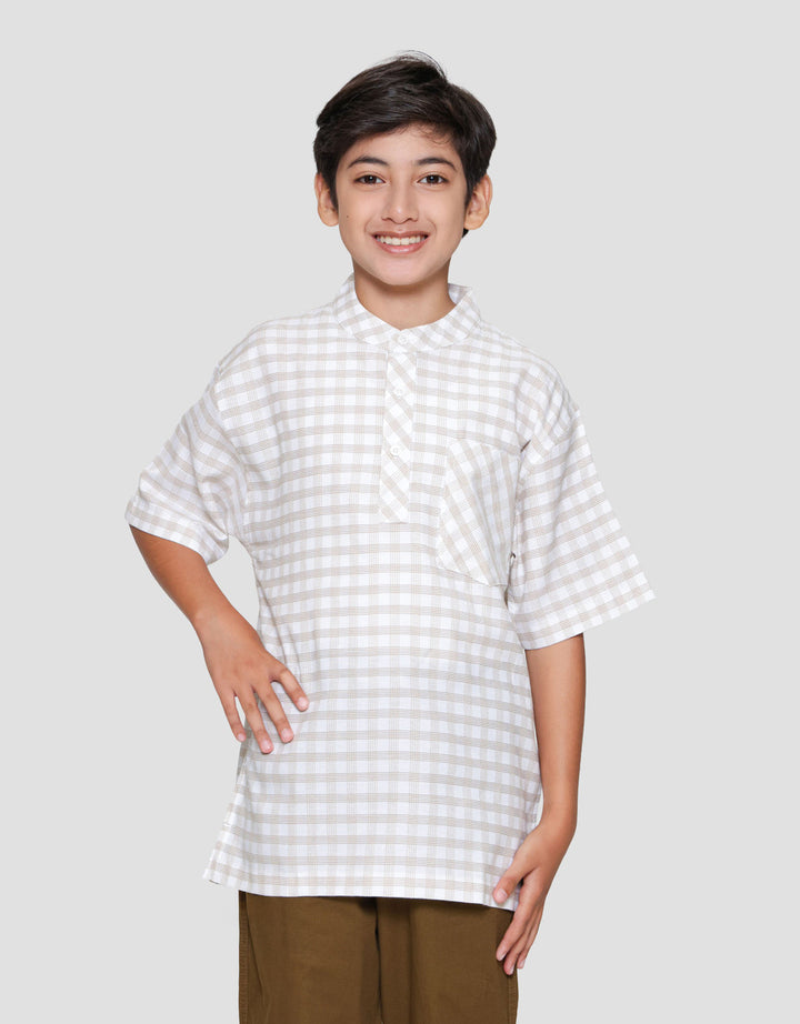 Nevada Checkered With Pocket Kemeja Koko Anak Laki-laki