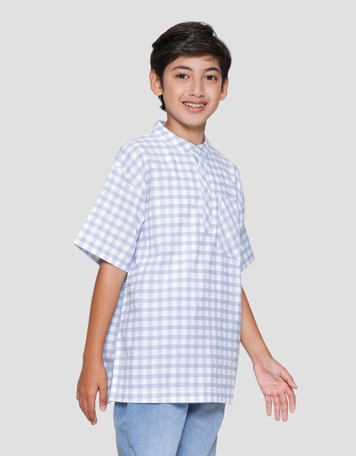 Nevada Checkered With Pocket Kemeja Koko Anak Laki-laki