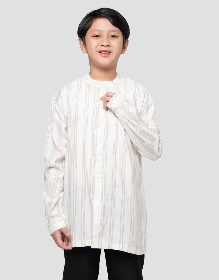 Nevada Casual Ticking Stripes Comfy Kemeja Koko Anak Laki-laki