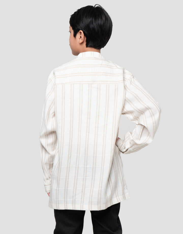 Nevada Casual Ticking Stripes Comfy Kemeja Koko Anak Laki-laki