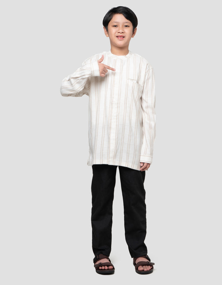 Nevada Casual Ticking Stripes Comfy Kemeja Koko Anak Laki-laki