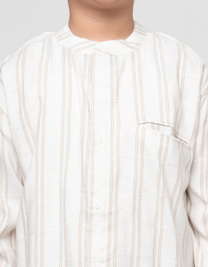 Nevada Casual Ticking Stripes Comfy Kemeja Koko Anak Laki-laki