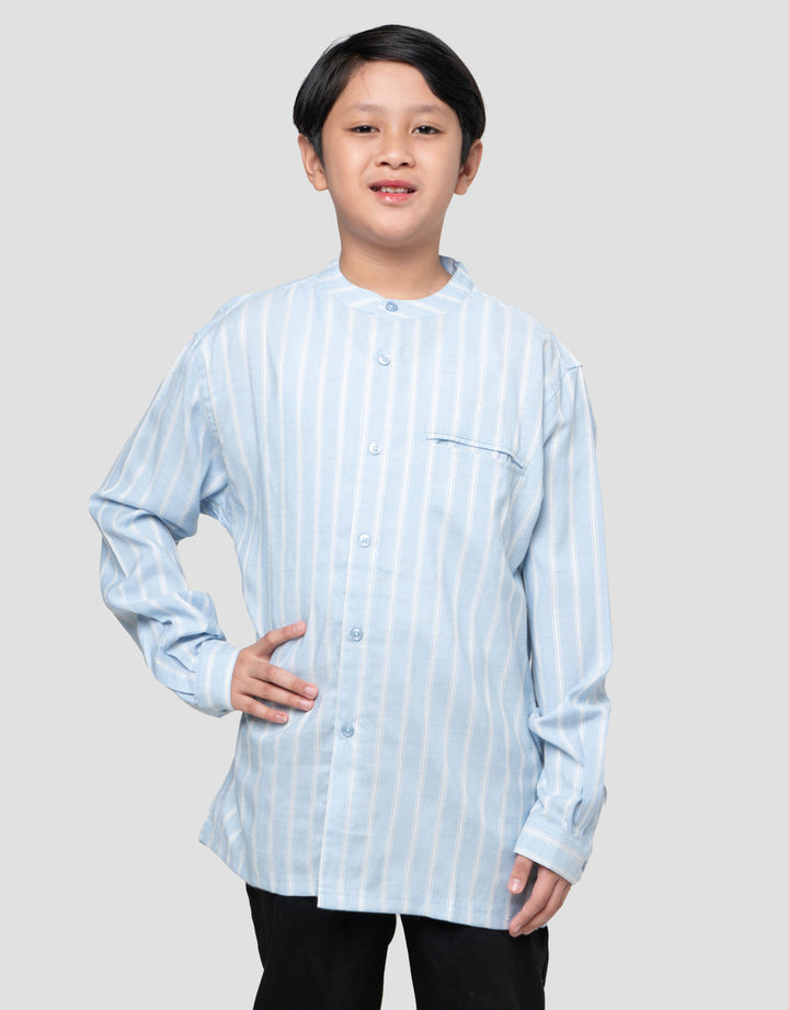 Nevada Casual Ticking Stripes Comfy Kemeja Koko Anak Laki-laki