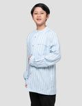 Nevada Casual Ticking Stripes Comfy Kemeja Koko Anak Laki-laki