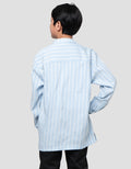 Nevada Casual Ticking Stripes Comfy Kemeja Koko Anak Laki-laki