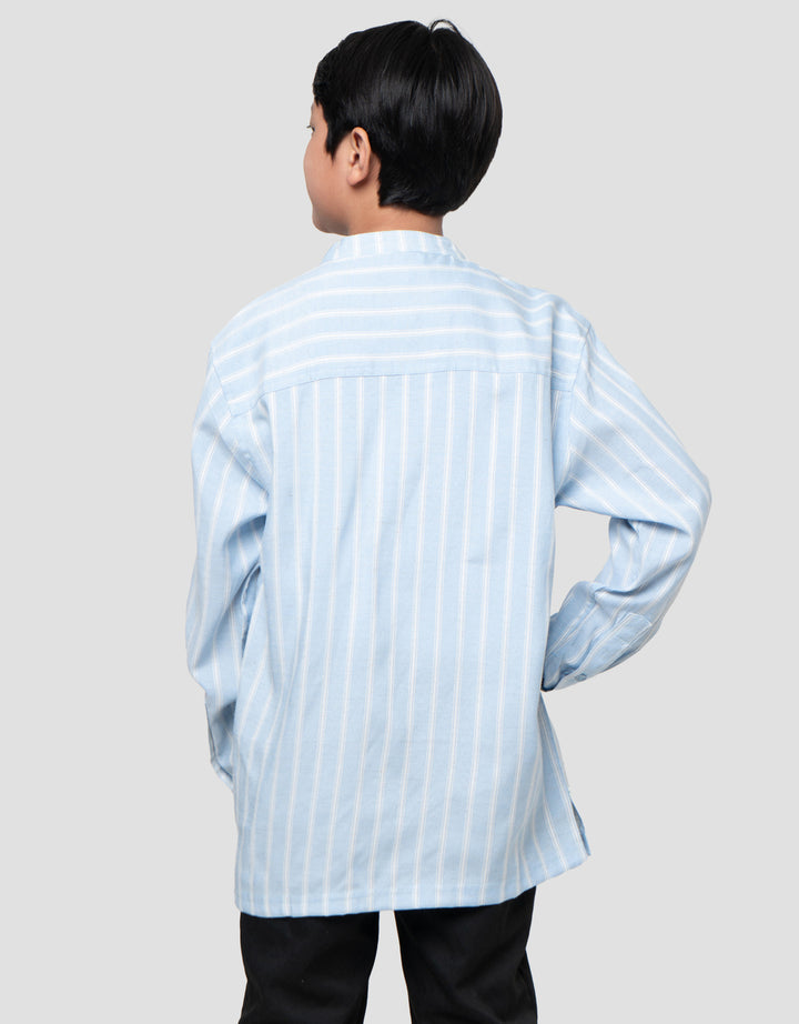 Nevada Casual Ticking Stripes Comfy Kemeja Koko Anak Laki-laki