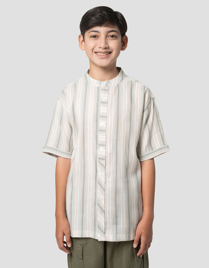 Nevada Casual Pin Stripes Kemeja Koko Anak Laki-laki