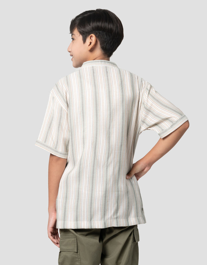 Nevada Casual Pin Stripes Kemeja Koko Anak Laki-laki