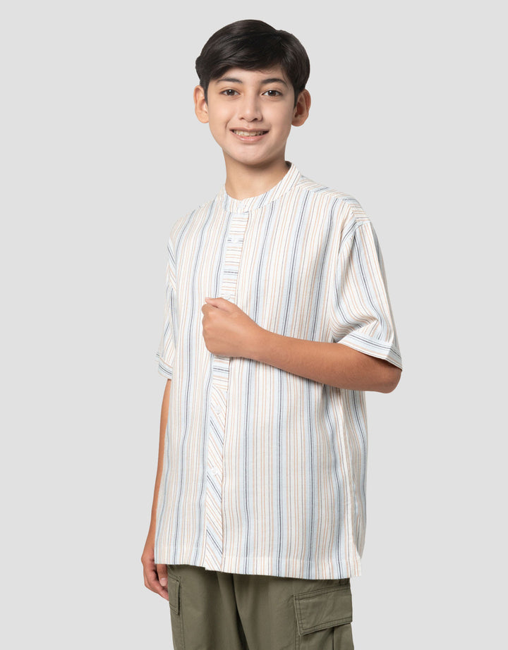Nevada Casual Pin Stripes Kemeja Koko Anak Laki-laki