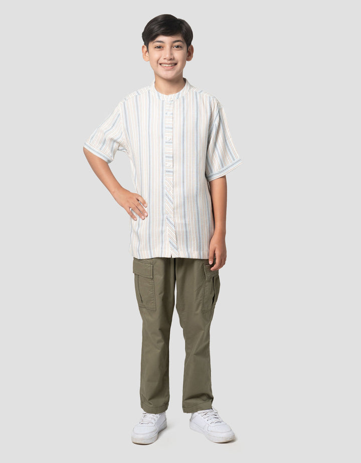 Nevada Casual Pin Stripes Kemeja Koko Anak Laki-laki