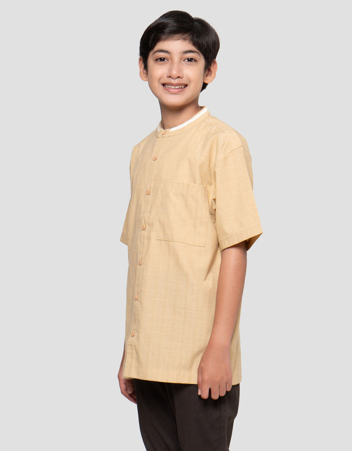 Nevada Casual Dobby Checks Kemeja Koko Anak Laki-laki