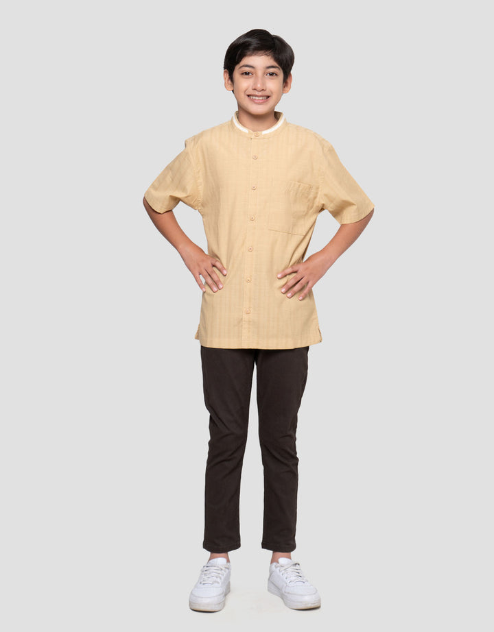 Nevada Casual Dobby Checks Kemeja Koko Anak Laki-laki