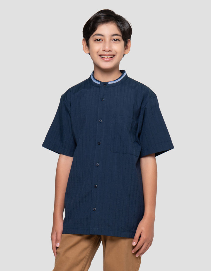 Nevada Casual Dobby Checks Kemeja Koko Anak Laki-laki