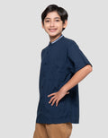 Nevada Casual Dobby Checks Kemeja Koko Anak Laki-laki
