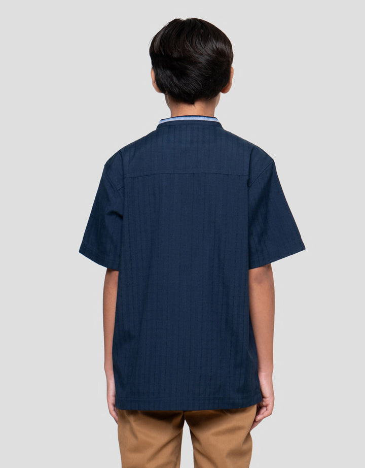 Nevada Casual Dobby Checks Kemeja Koko Anak Laki-laki