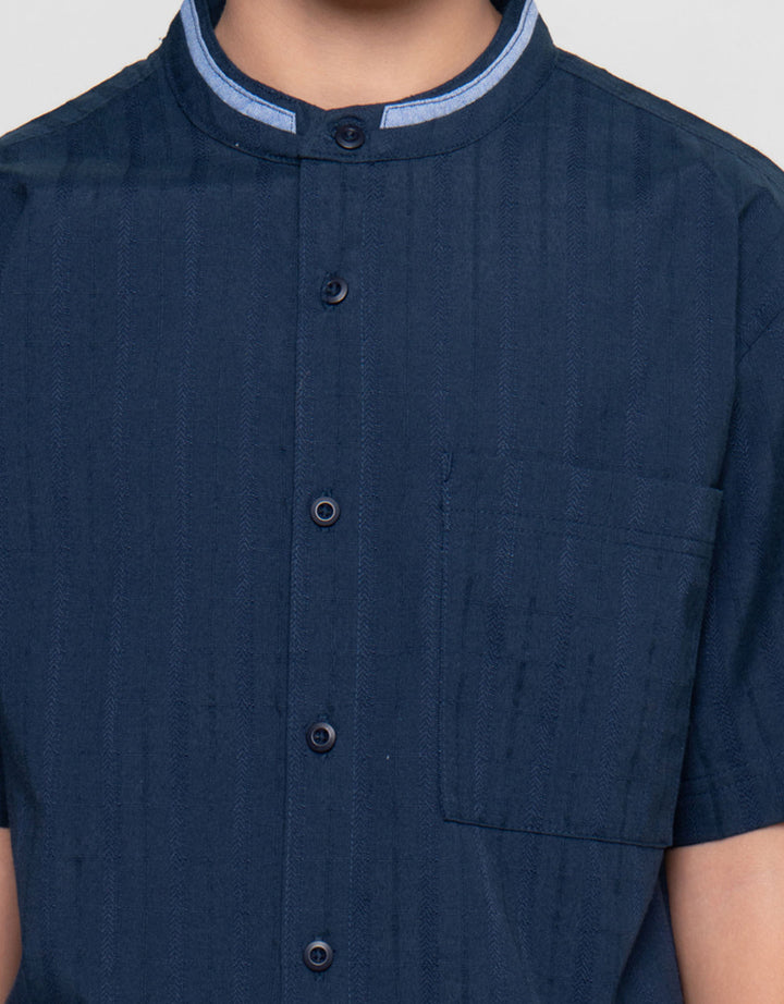 Nevada Casual Dobby Checks Kemeja Koko Anak Laki-laki