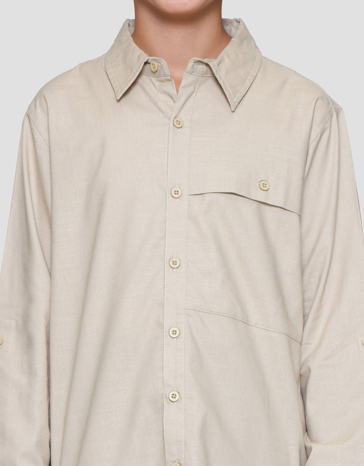 Nevada Solid With Big Pocket Kemeja Koko Anak Laki-laki