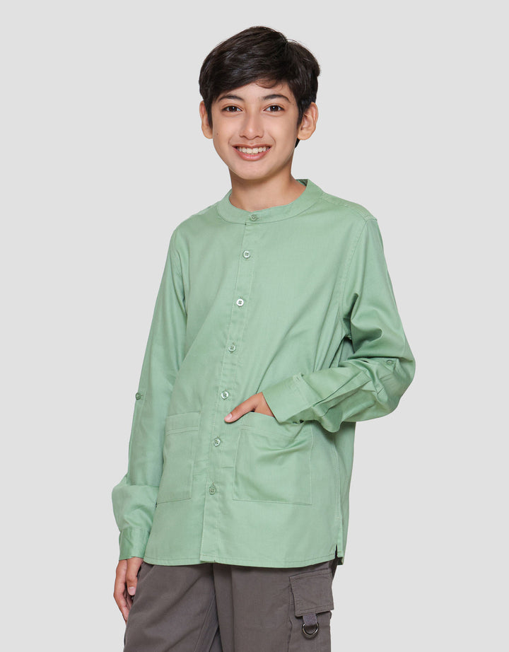 Nevada Ls Koko Solid With Pocket Kemeja Koko Anak Laki-laki