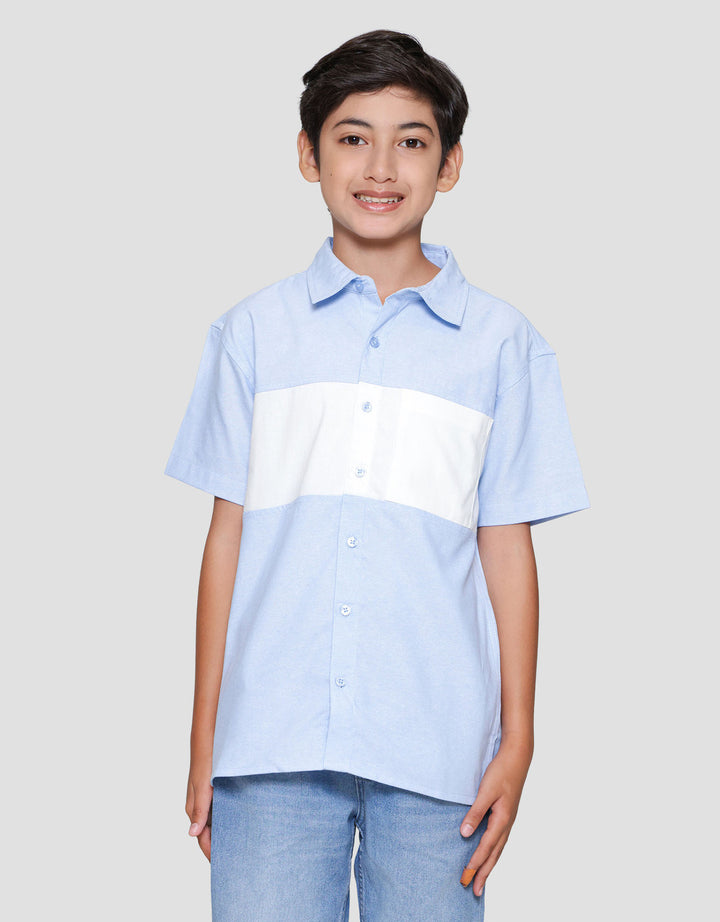 Nevada Oxford Cut N Sewn Pocket Kemeja Anak Laki-laki