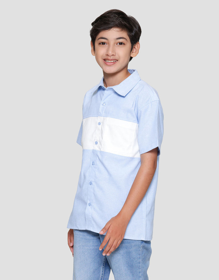 Nevada Oxford Cut N Sewn Pocket Kemeja Anak Laki-laki