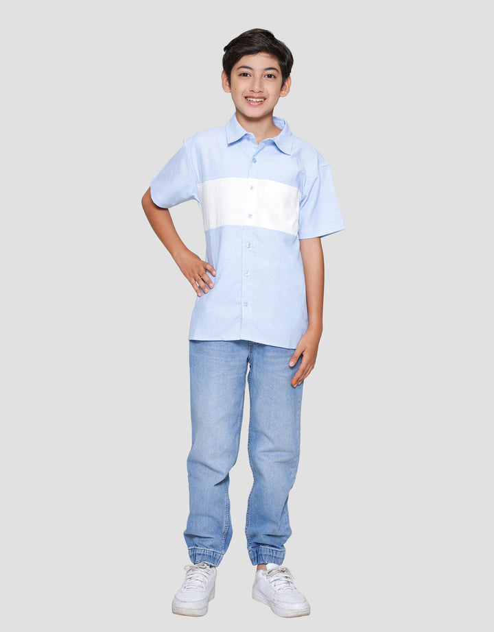 Nevada Oxford Cut N Sewn Pocket Kemeja Anak Laki-laki