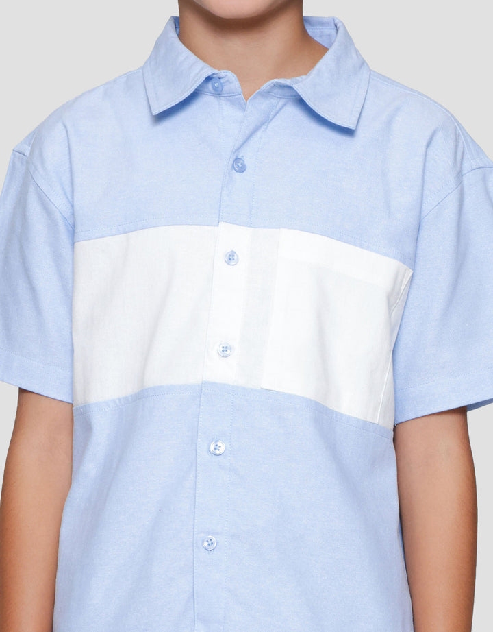 Nevada Oxford Cut N Sewn Pocket Kemeja Anak Laki-laki