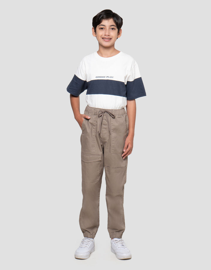 Nevada Woven Elastic Waist Celana Jogger Cargo Anak Laki-laki