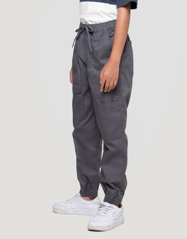 Nevada Woven Elastic Waist Celana Jogger Cargo Anak Laki-laki