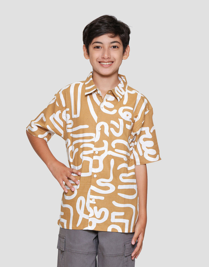 Nevada Casual Pocket Full Print Kemeja Anak Laki-laki