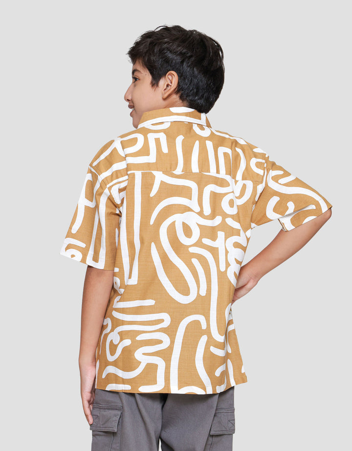 Nevada Casual Pocket Full Print Kemeja Anak Laki-laki