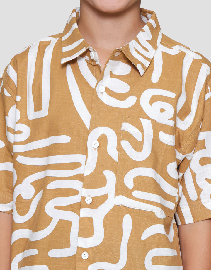 Nevada Casual Pocket Full Print Kemeja Anak Laki-laki