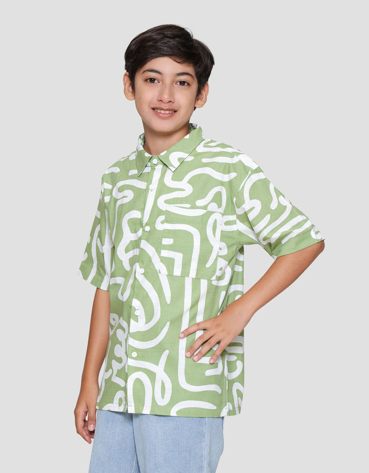 Nevada Casual Pocket Full Print Kemeja Anak Laki-laki
