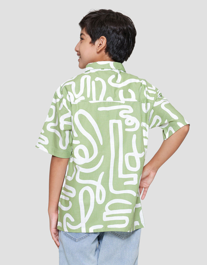 Nevada Casual Pocket Full Print Kemeja Anak Laki-laki