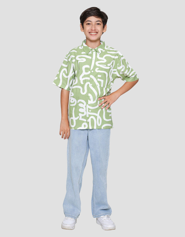 Nevada Casual Pocket Full Print Kemeja Anak Laki-laki