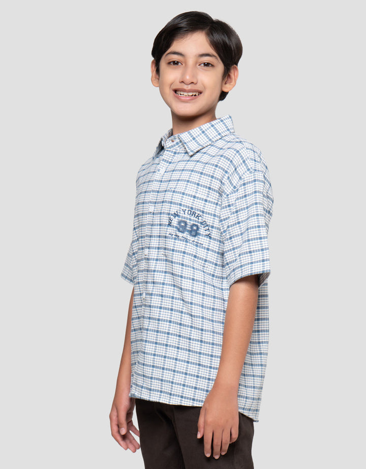 Nevada Casual Checkered With Pocket Kemeja Anak Laki-laki