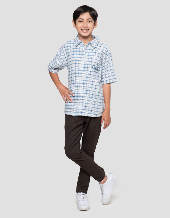 Nevada Casual Checkered With Pocket Kemeja Anak Laki-laki