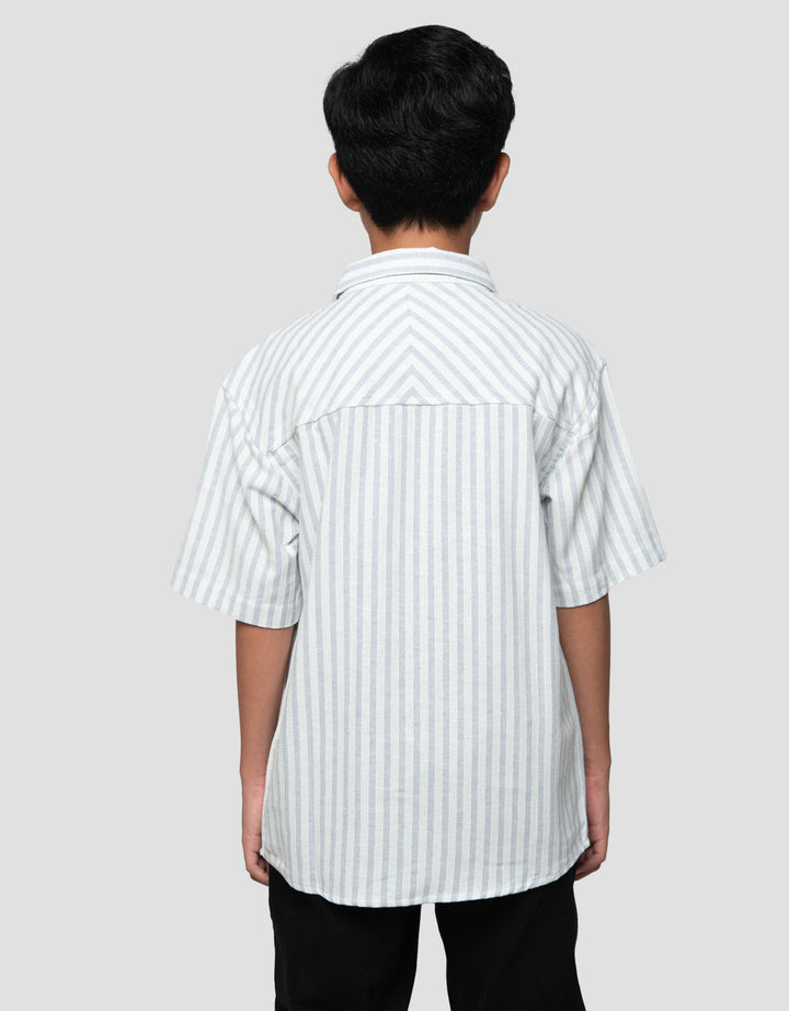 Nevada Casual Print Stripes Kemeja Anak Laki-laki