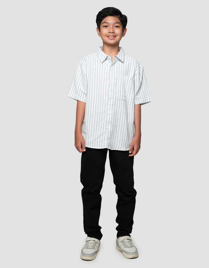 Nevada Casual Print Stripes Kemeja Anak Laki-laki