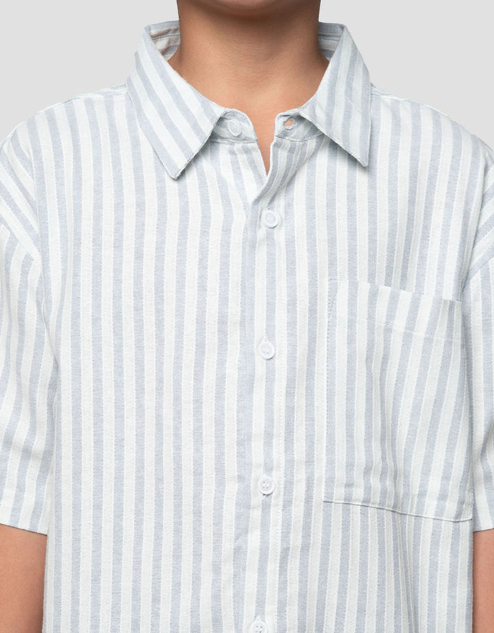 Nevada Casual Print Stripes Kemeja Anak Laki-laki