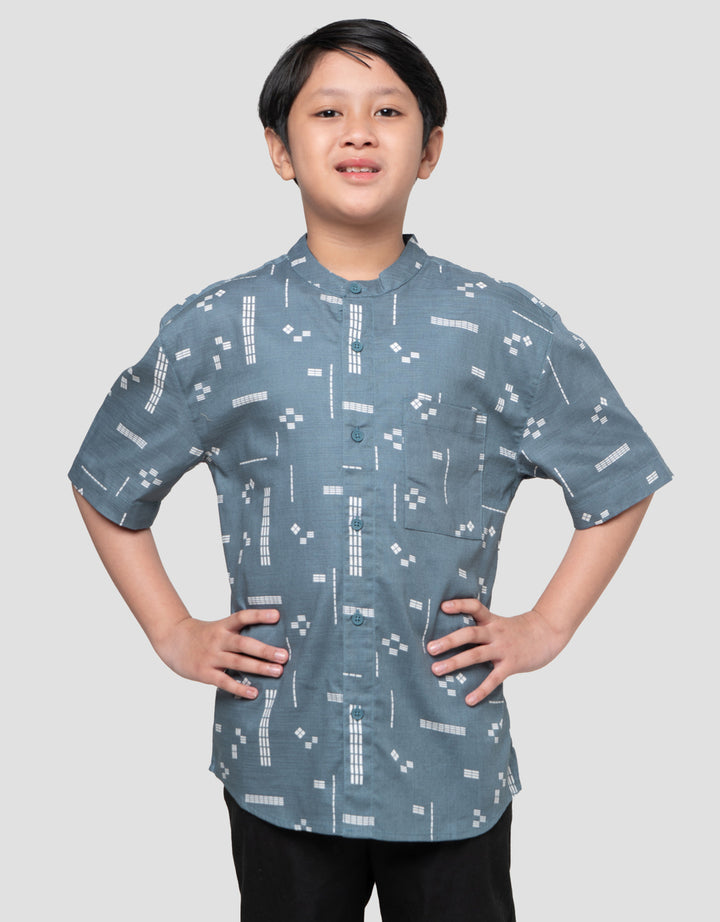 Nevada Casual Full Print With Pocket Kemeja Koko Anak Laki-laki