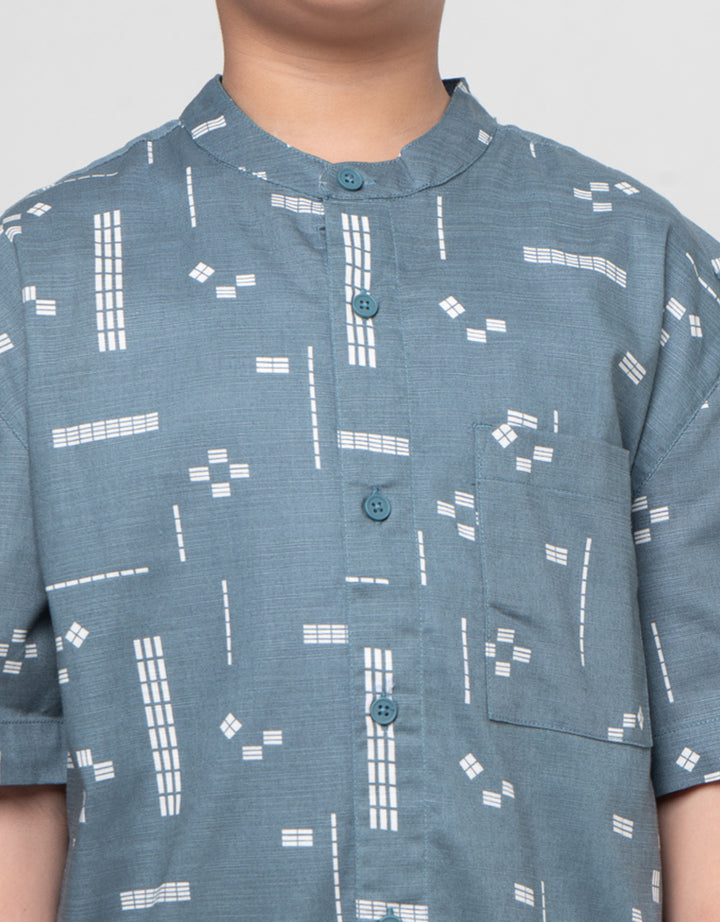 Nevada Casual Full Print With Pocket Kemeja Koko Anak Laki-laki