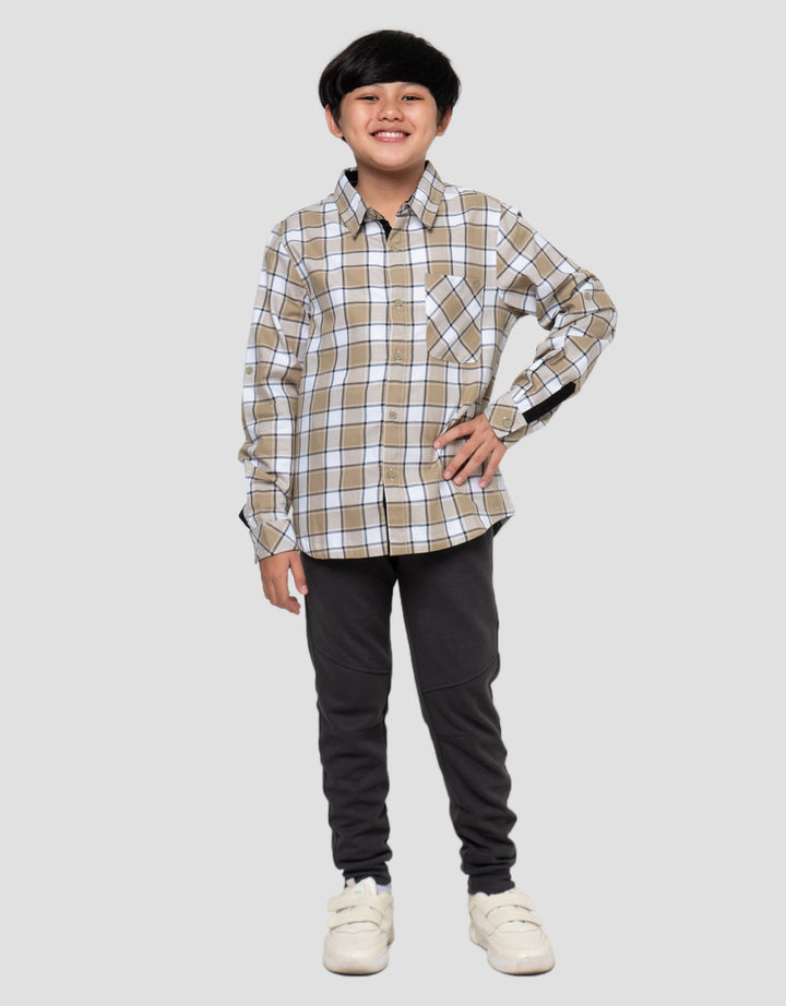 Nevada Checks Plaid Kemeja Anak Laki-laki