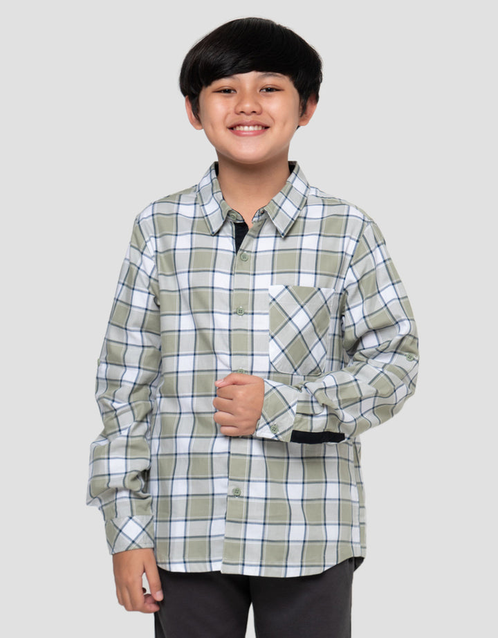 Nevada Checks Plaid Kemeja Anak Laki-laki