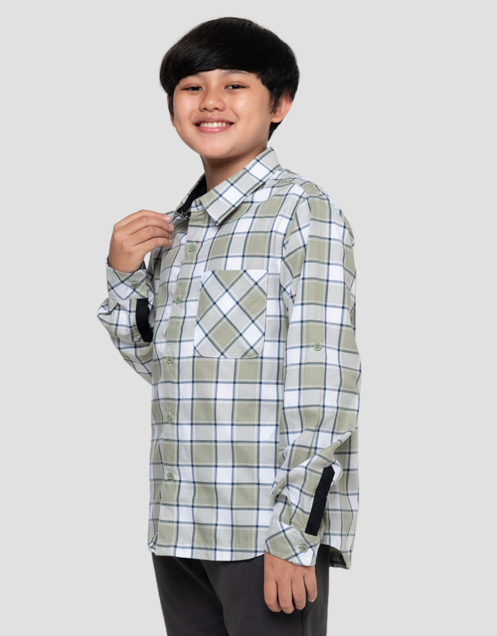 Nevada Checks Plaid Kemeja Anak Laki-laki