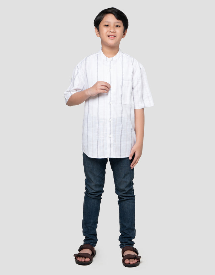 Nevada Casual Woven Texture Kemeja Koko Anak Laki-laki