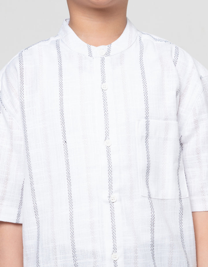 Nevada Casual Woven Texture Kemeja Koko Anak Laki-laki