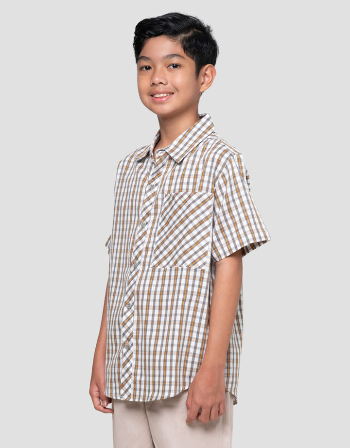 Nevada Plaid Checks With Pocket Kemeja Anak Laki-laki