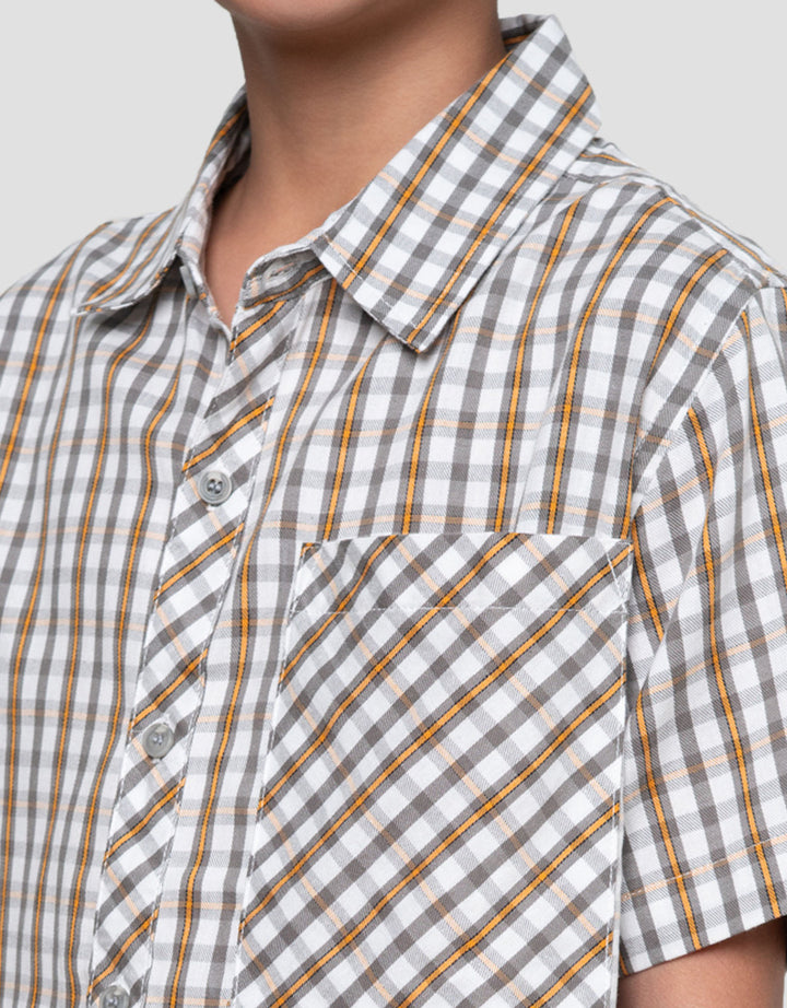 Nevada Plaid Checks With Pocket Kemeja Anak Laki-laki