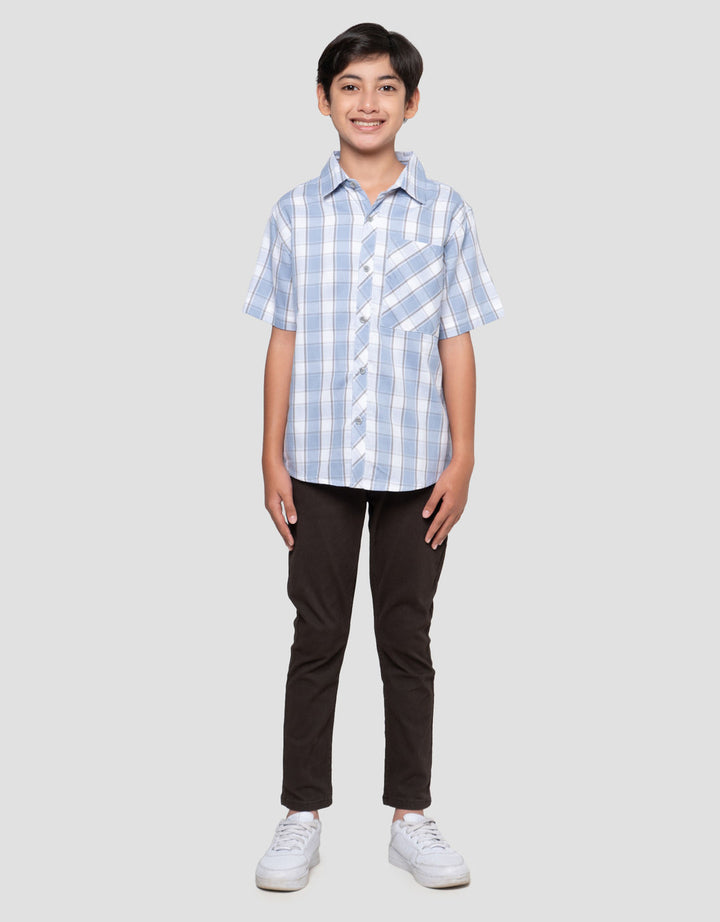 Nevada Plaid Checks With Pocket Kemeja Anak Laki-laki