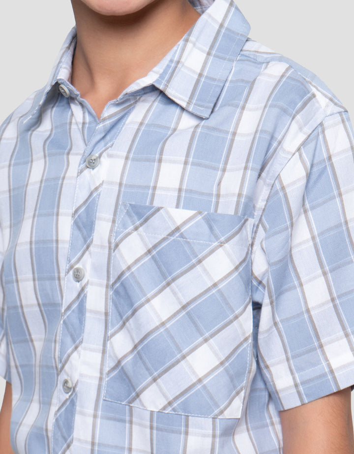 Nevada Plaid Checks With Pocket Kemeja Anak Laki-laki